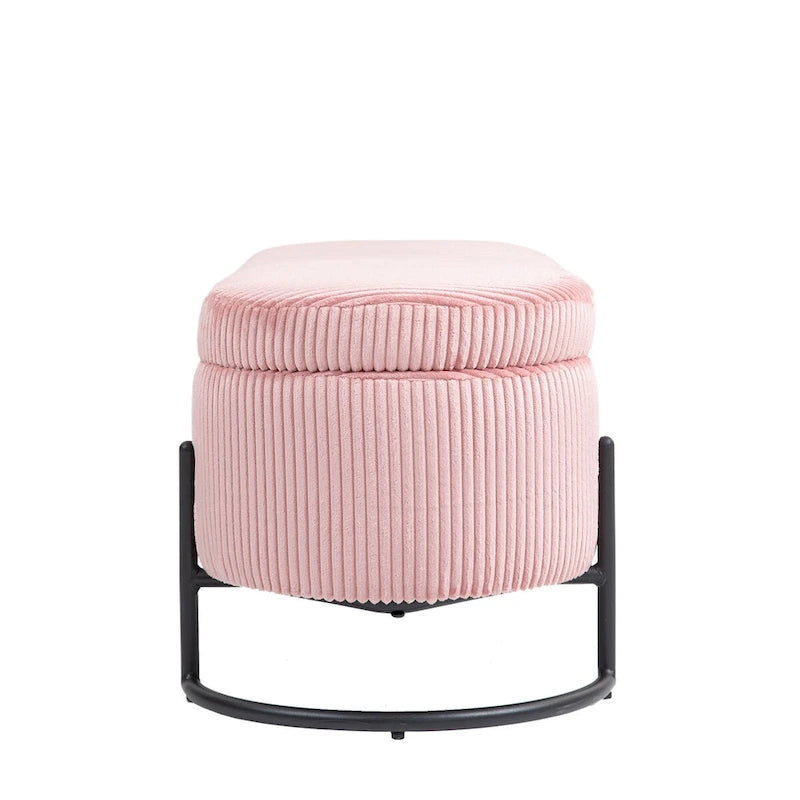 Storage Ottoman,Bedroom End Bench,Upholstered Fabric Storage Ottoman with Safety Hinge, Entryway Padded Footstool